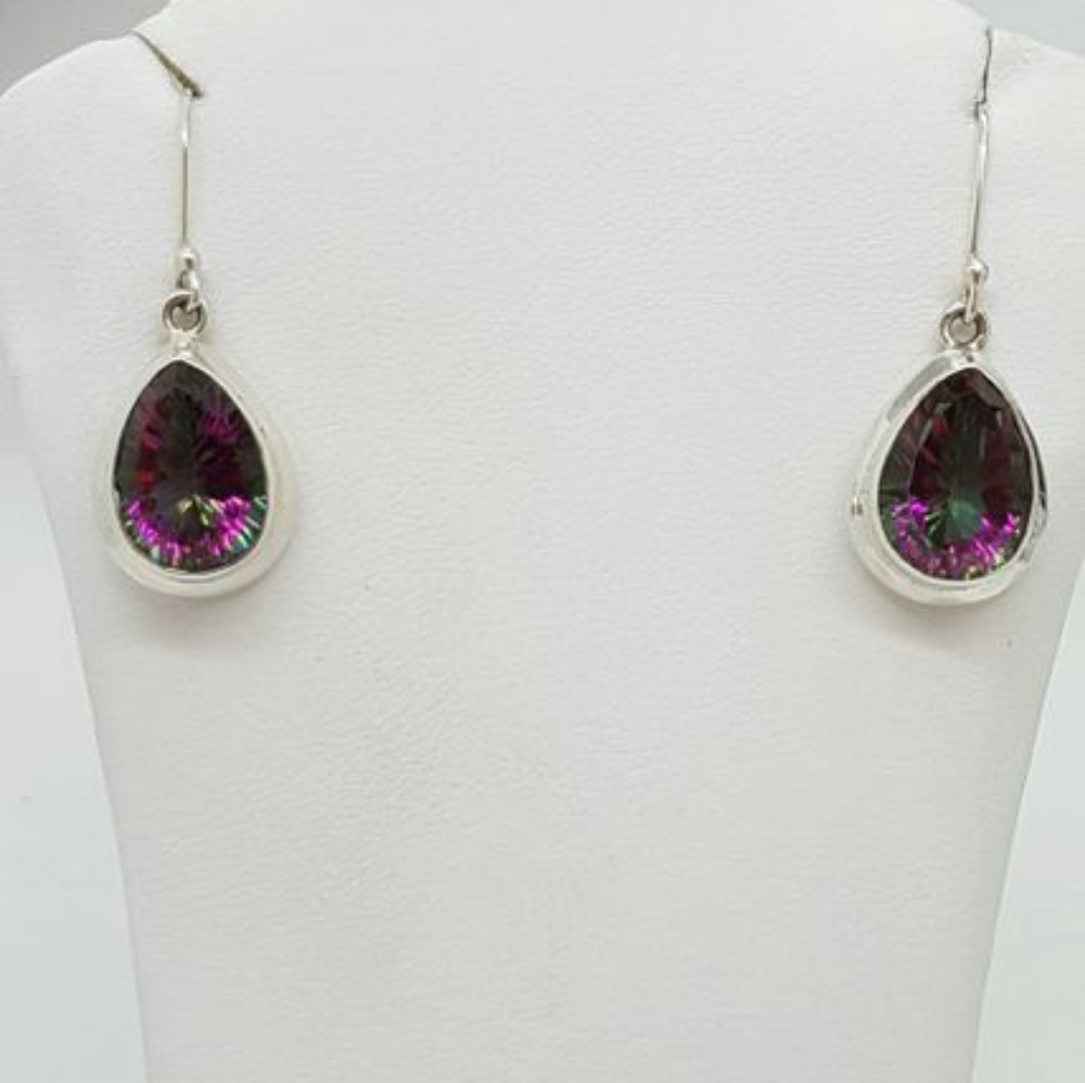 Mystic Topaz High Polished Earrings